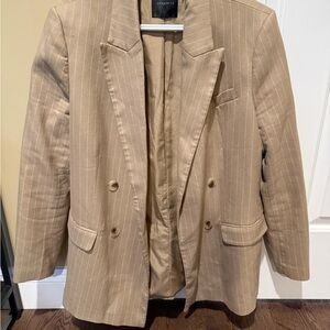 Dynamite Beige Striped Blazer